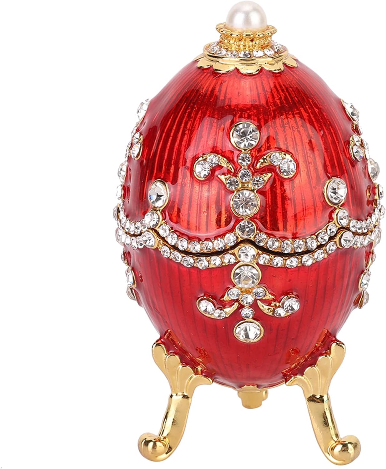 Boîte à Bijoux En Forme D'œuf De Pâques - Style Fabergé En Porcelaine Fine - Occasion