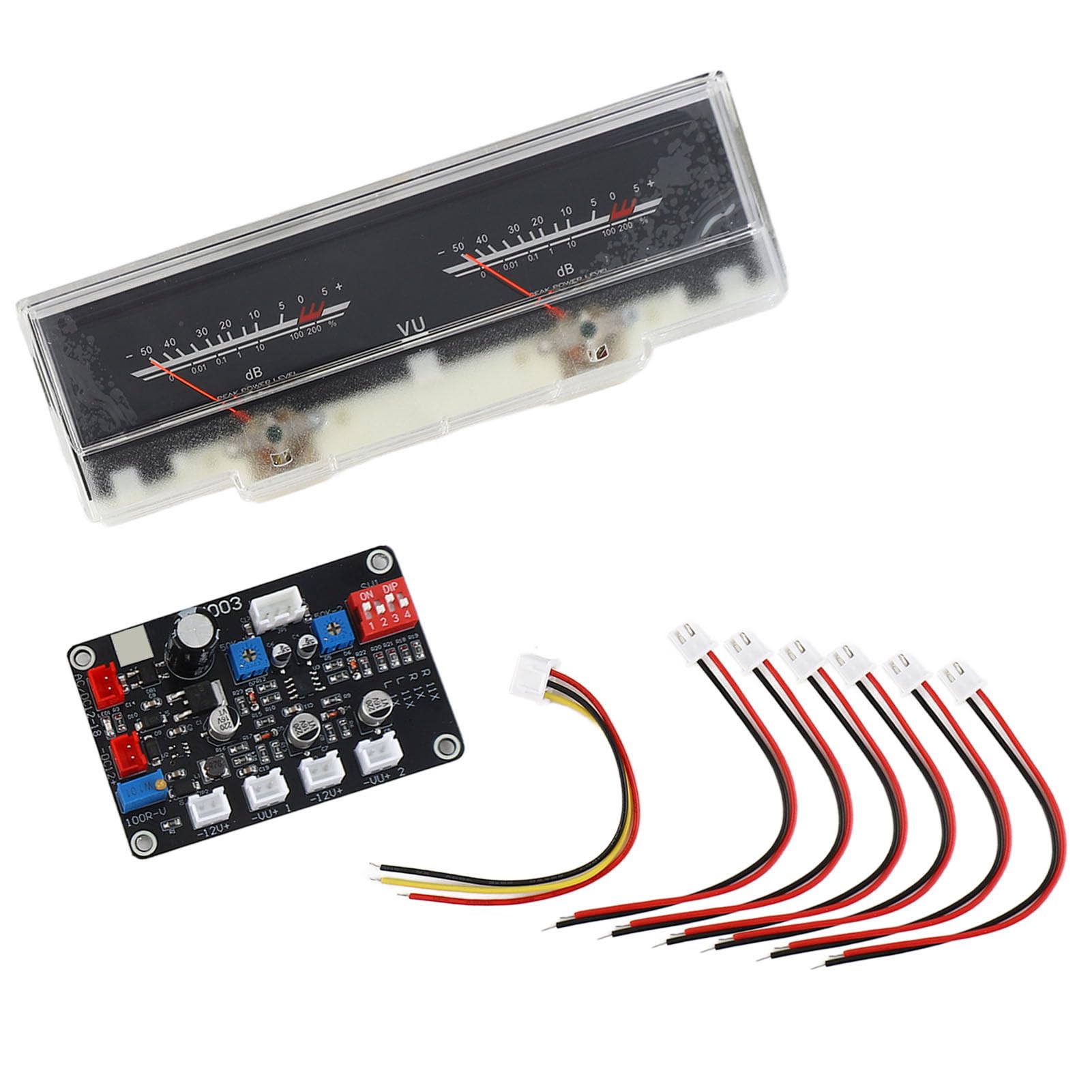 Cryfokt Amplificatori Preamplificatori Misuratore di Livello DB VU Meter con Scheda Driver Retroilluminata per Appassionati di Audio Domestico ABS + PCB