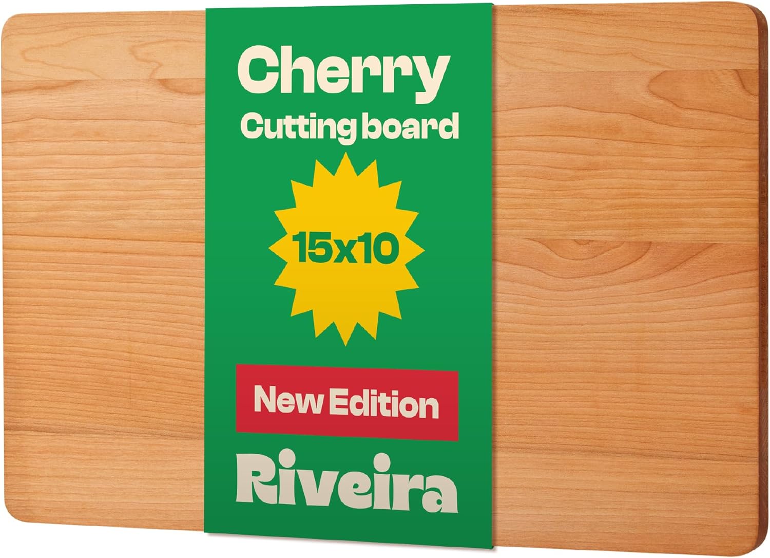 Riveira Cherry Wood Cutting Board  Gourmet Black Cherry Grandeur: 15 x 10 Wooden Cutting Board  Wooden Cutting Boards For Kitchen Decorative  Innovative Juice Grooves Cherry Wooden Chopping Board