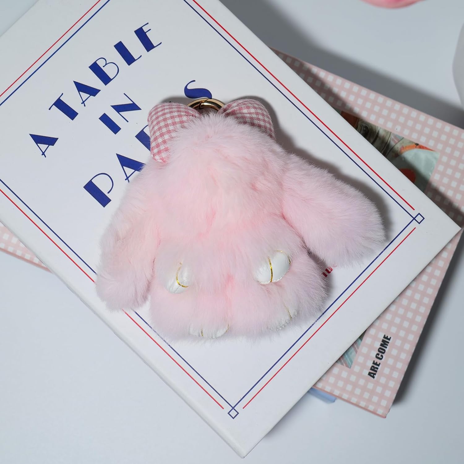 Cute Bunnylulu Keychain for Woman: Kawaii Bunny Plush Keychain Fuffy Key Chains