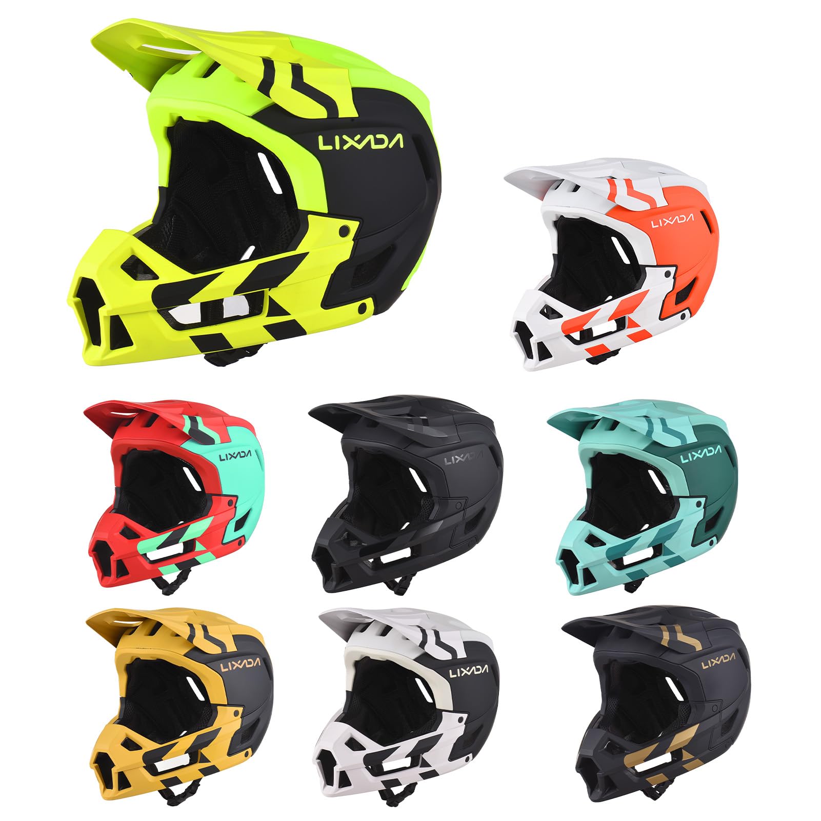 Lixada Casco Integrale da Mountain Bike Ventilazione Casco MTB Leggero Adatto per circonferenze della Testa di 61-62 cm/59-60 cm