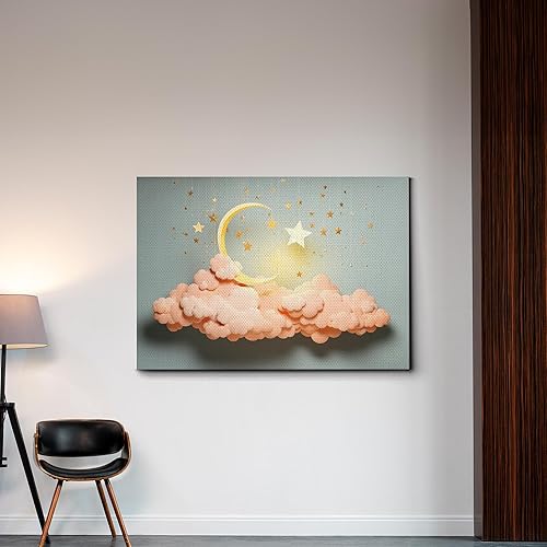 Miniatura 3 de Boho Nursery Wall, cloud Wall Decor Prints Art, moon Art prints, Toddler Bedroom Bathroom Room Playroom Classroom Cute Modern Boho Print