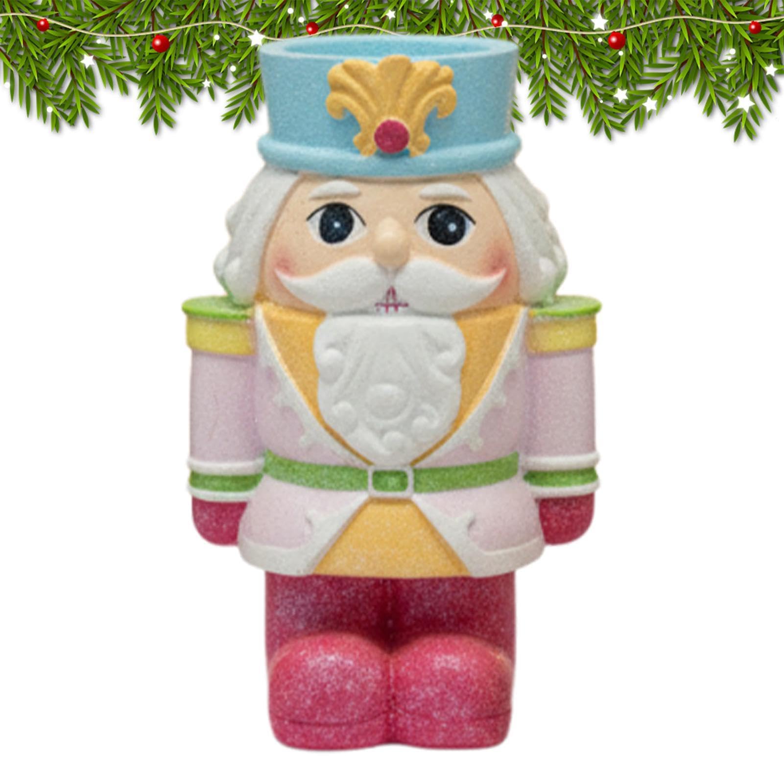 Porte-bougie de Noël Casse-Noisette en résine pour centre de table chic