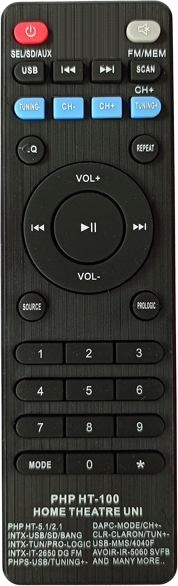 LipiWorld® PHP HT-100 IT-2650 MMS-4040F Avoir-IT-5060 SVBF INT-Bang Prologic and Many More Home Theater Sound bar Universal Remote Control Compatible for Philip/Intex