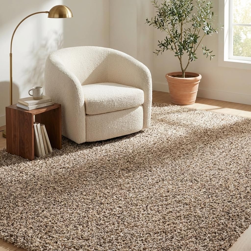 Unique Loom Solid Shag Collection Area Rug (5' 3" x 8' Rectangle product photo