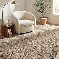 Vista 2 de Unique Loom Colección Solid Shag - Alfombra de área de la colección Solid Shag (4 pies 1 pulgada, redonda, color terracota)