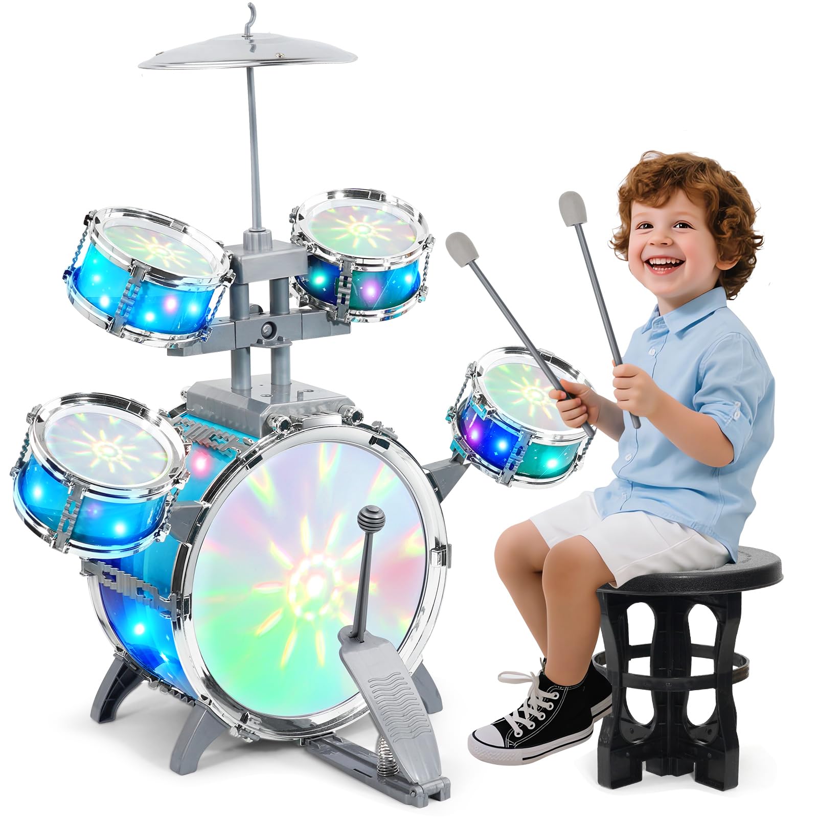 Amazon.com: LeeQee Drum Set for Kids 1-3, Jazz Drumset for Toddler