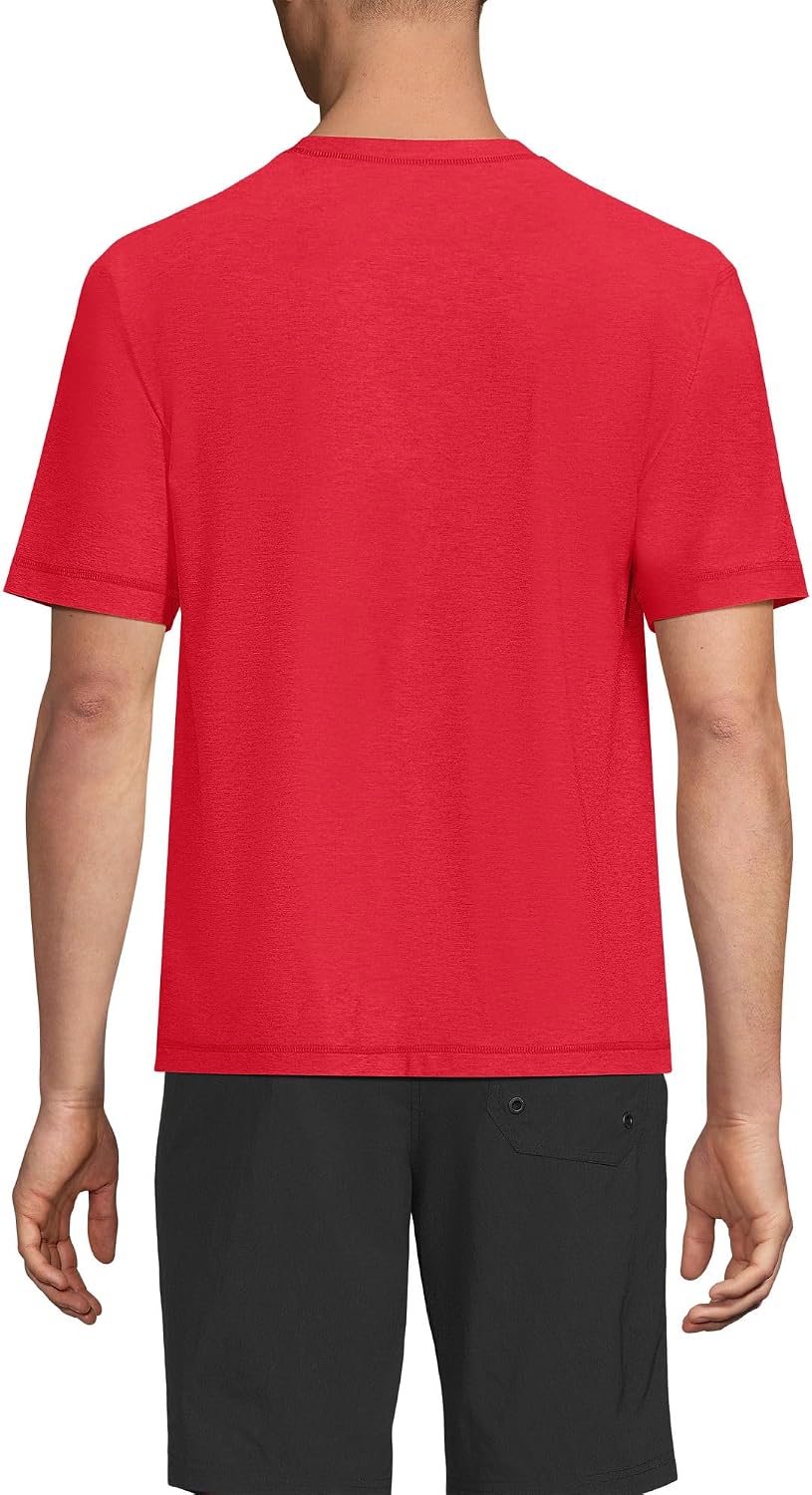 Lands' End Men's Short Sleeve Swim Tee Rash Guard