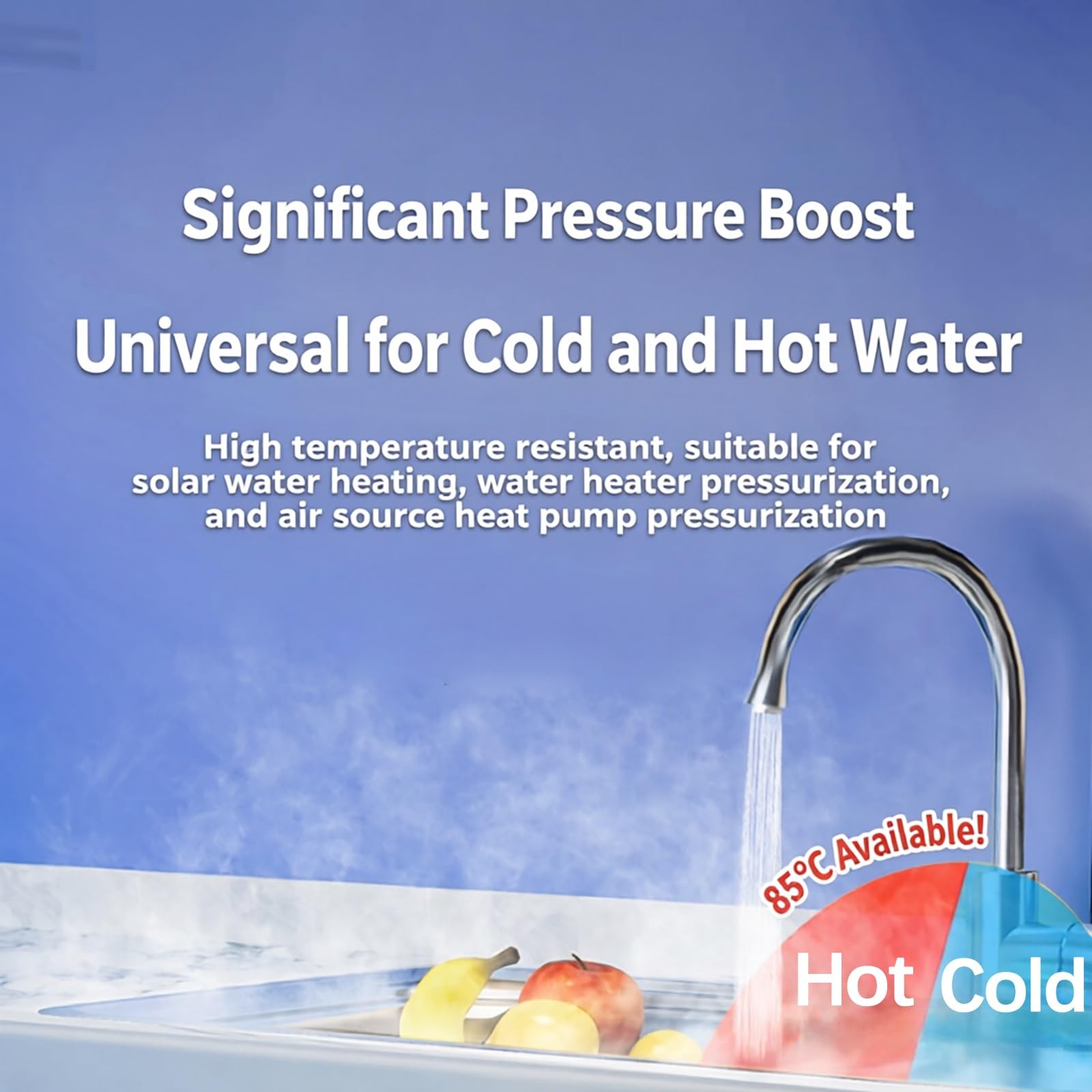Bomba de aumento de presión de agua, bomba inteligente con arranque/parada automática para ducha, caudal ajustable de 3 velocidades (15-25 L/min), con protección contra funcionamiento en seco