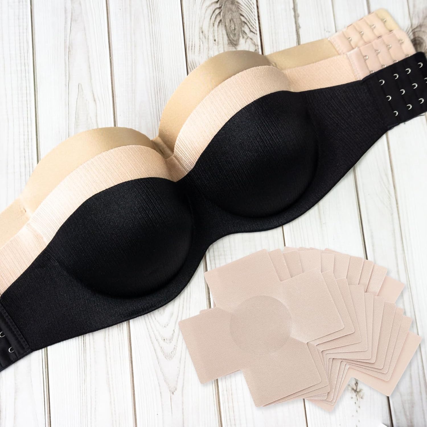 Cross Shape Disposable Breast Covers Pasties, Skin Tone Satin Fabric Nipple Stickers, Breathable Self-adhesive Tape for Swimwear and Dresses, 10pcs (5 Pairs) Beige