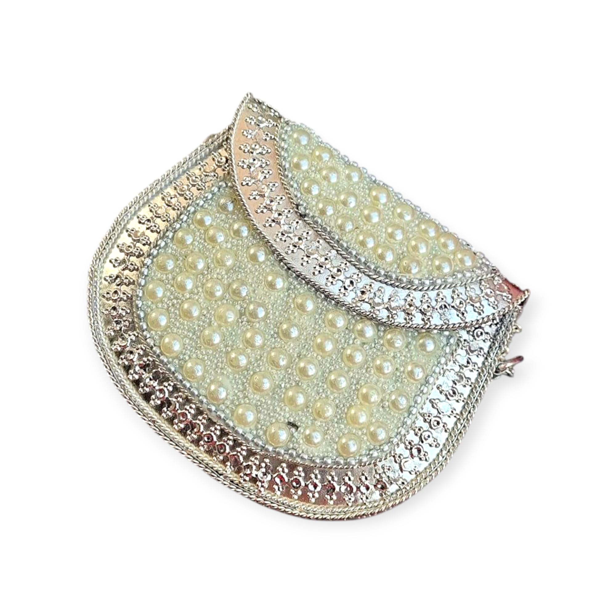 Babbotty Bridal Women's Antique Brass Purse Ethnic Handmade Metal Clutch Bag | Cross Body Bag Metal Clutches-image-14