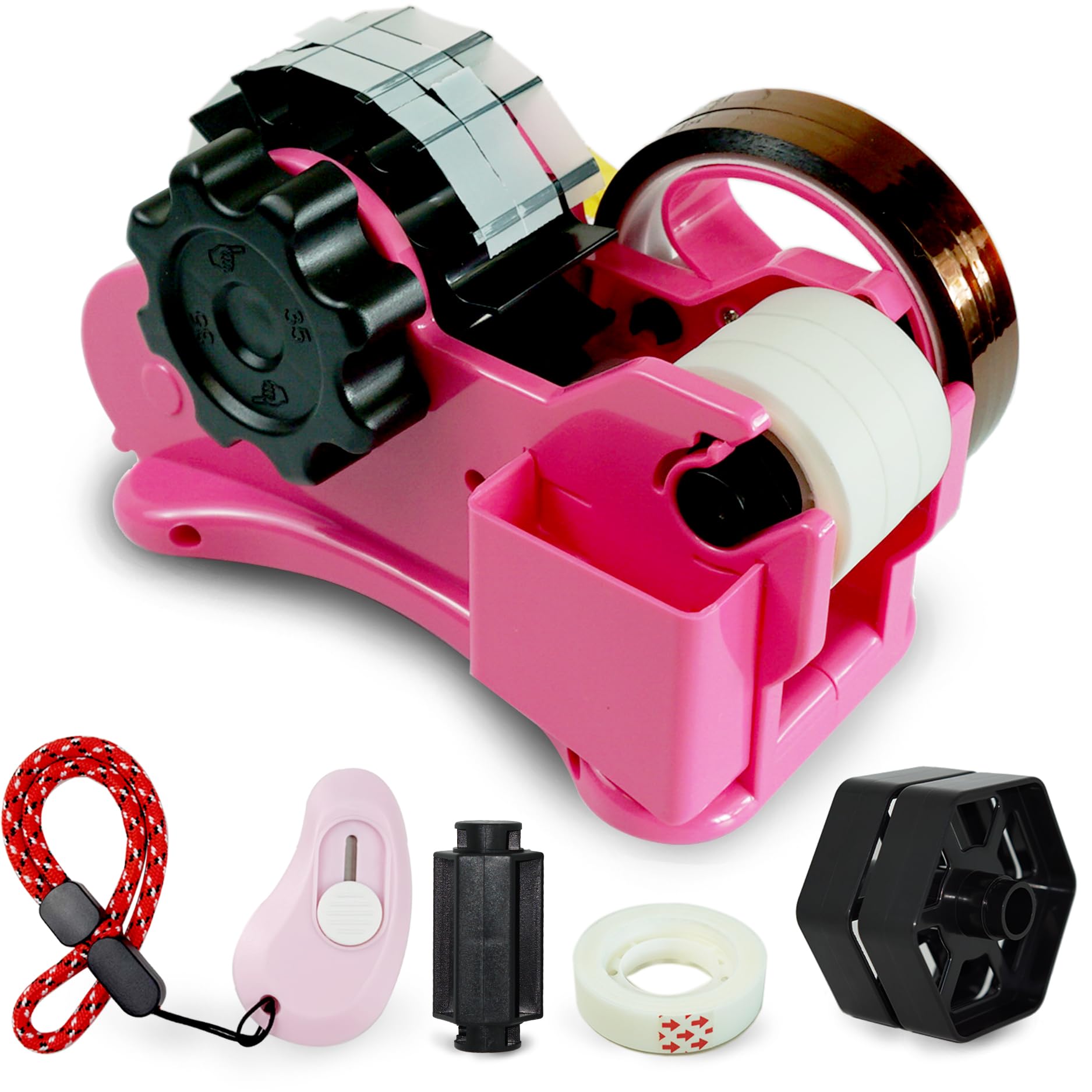 Heat Resistant Tape Dispenser Pink, 1.4'' PreCut