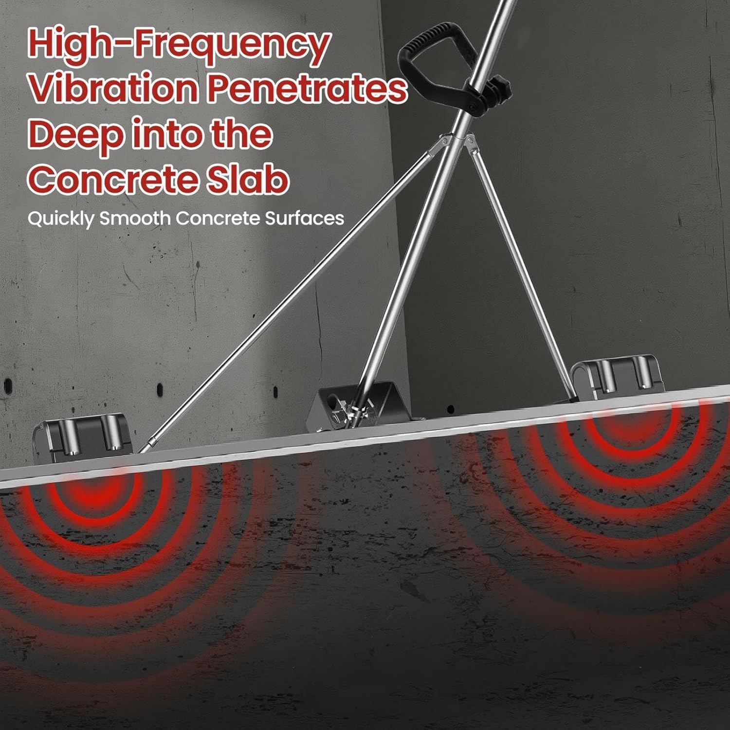 5.9 Ft Power Screed For Concrete, Electric Cordless Screed Cement Finishing Vibration Motor, Battery Powered, Concretes Surfaces Leveling Tamper Ruler For Construction Sites
