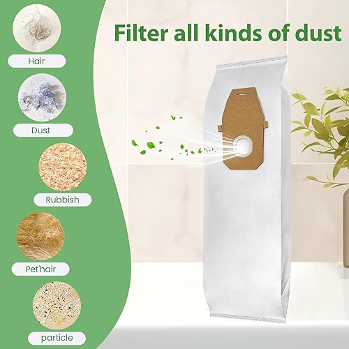 Miniatura 3 de Paquete de 10 bolsas de vacío HEPA tipo Q, compatibles con aspiradoras verticales Hoover UH30010COM/UH30010CCA/UH30010, pieza de repuesto AH10000,