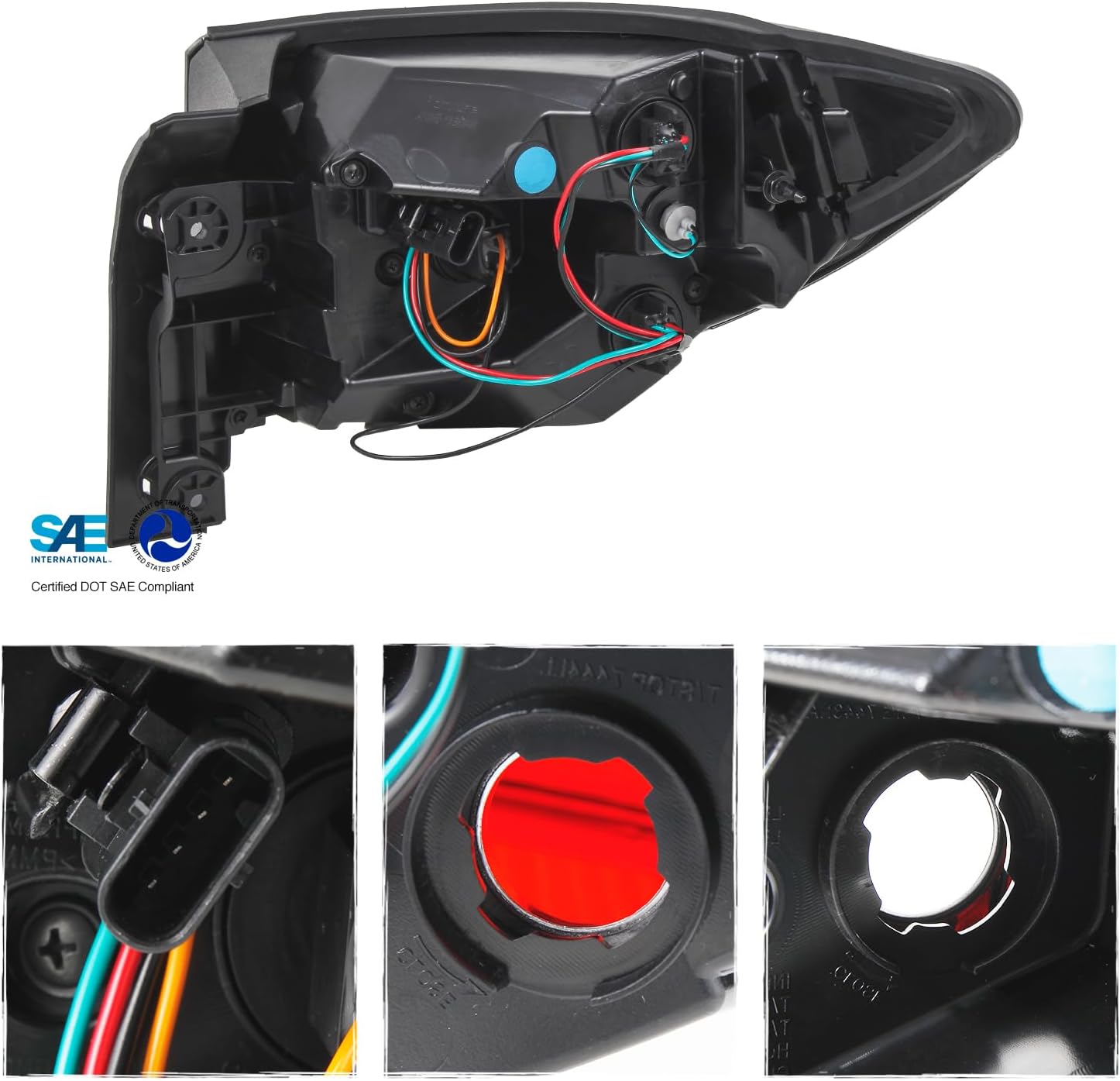 AKKON - Fit 2013 2014 2015 2016 2017 Chevy Traverse Halogen Type Tail Light Outer Brake Lamp Assembly OE Style Driver Left Side