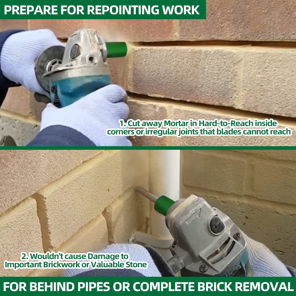 Diamond Mortar Raking Bit - 5/16" x 1" &5/16" x 4" with 58-11 Thread for Brickwork Joint Mortar Removal Masonry,Stone,Concrete Angle Grinder Bit