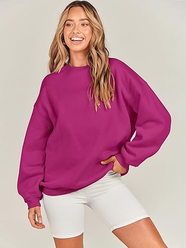 Miniatura 7 de ANRABESS Sudadera de gran tamaño para mujer, con cuello redondo, estilo Y2K, sudadera con capucha de forro polar, cómoda, camiseta informal, ropa de