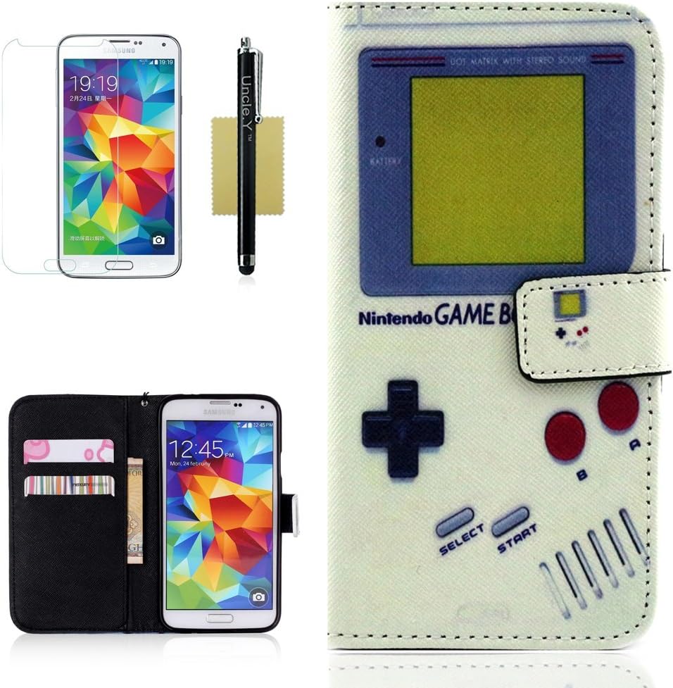 Galaxy S5 Case,S5 Case #Uncle.Y Flip Wallet Case Colorful Design with Credit ID Card Slots and Stand Holder for Samsung Galaxy S5(Game Machine)