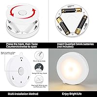 Vista 3 de Mlambert Paquete de 4 luces LED de noche con sensor de movimiento, luces inalámbricas con imán adhesivo con batería, iluminación segura para Blanco
