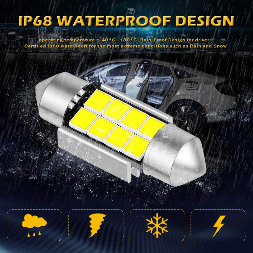 KATUR Super jasne chipsety 5630 aluminium CanBus bez błędów 31 mm DE3175 DE3021 DE3022 6428 7065 LED Festoon mapa drzwi wnętrza samochodu światła kopułowe ksenonowe białe 12 V 10 sztuk