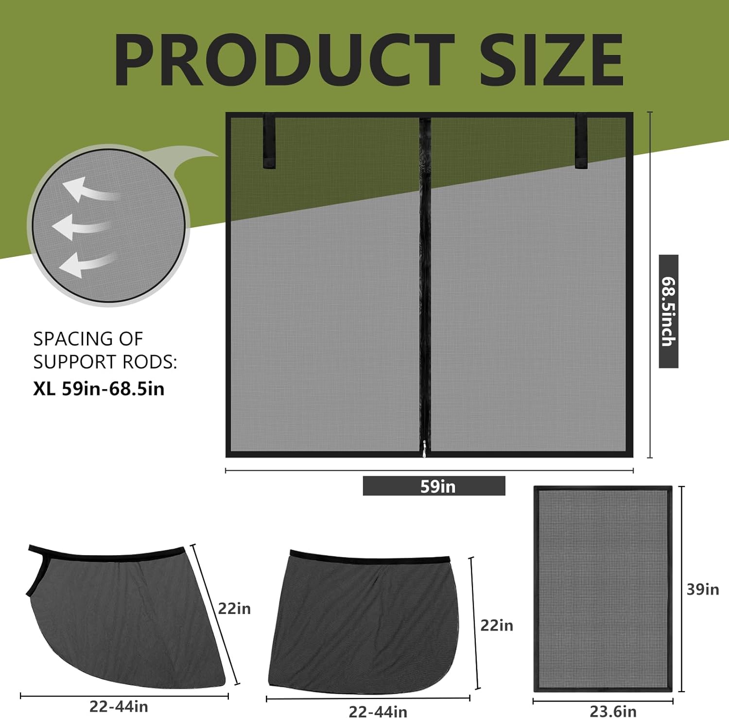 Yahenda SUV Tailgate & Window Mosquito Net Set – 6-piece Car Camping Sunshade for Outdoor Travel, Quick Install, Breathable & Durable(X-Large)