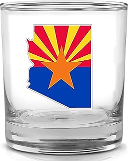 Arizona State Flag Old Fashioned Whiskey Rocks Glass Gift For Arizonian AZ (1)