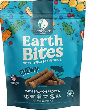 Earthborn Holistic EarthBites Soft Chewy Grain-Free Dog Treats with Salmon 7 oz