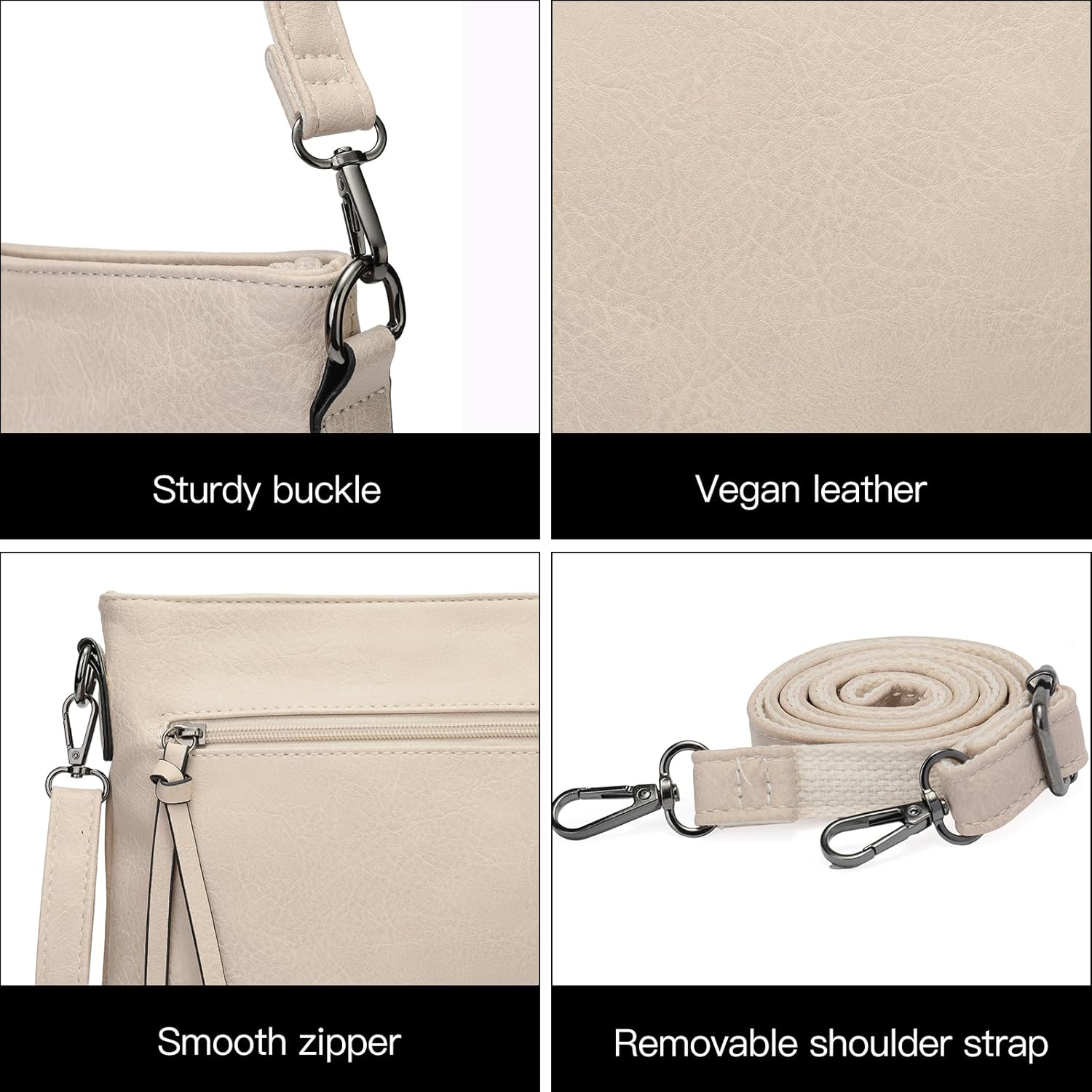 GAEKEAO Hobo Bags for Women 2PCS Soft Shoulder Bag Ladies Vegan Leather Purses and Handbags with Adjustable Shoulder Strap - Image 5