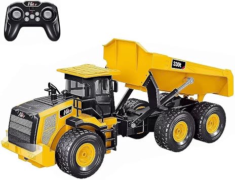 RC Dump Truck, Remote Control Dump Truck 11 Channel with Lights/Sounds/2 Batteries for Adults, RC Construction Vehicles Toys for Boys Kids, 116 Scale RC Dump Truck Toys