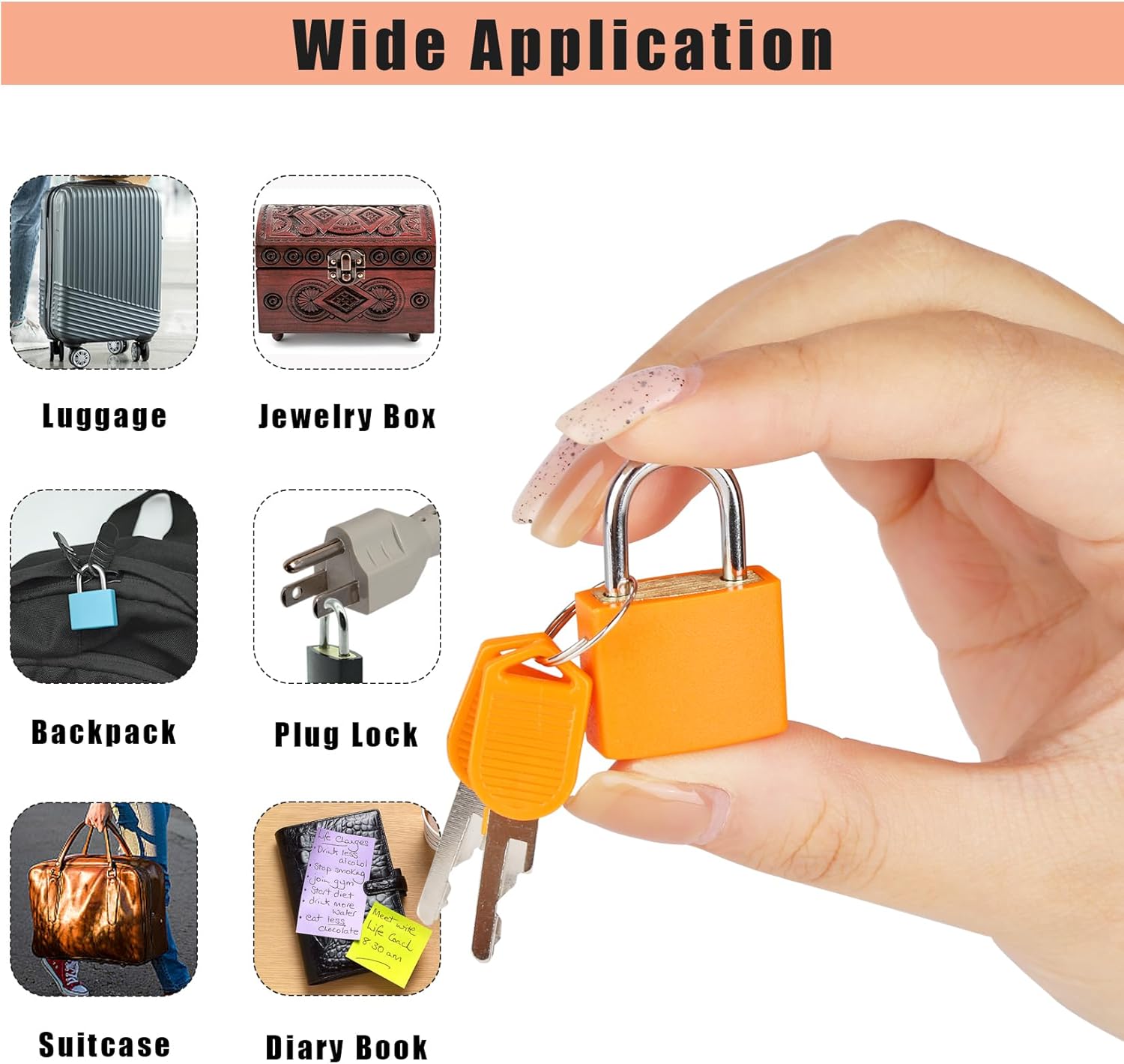 5Pack Suitcase Locks with Keys, 23mm Small Luggage Padlocks Multicolor, Solid Brass Mini Padlocks for Suitcase, Luggage, Travel Bag, Backpack Zipper, Jewelry Box, Diary Books, Drawer, Toolbox
