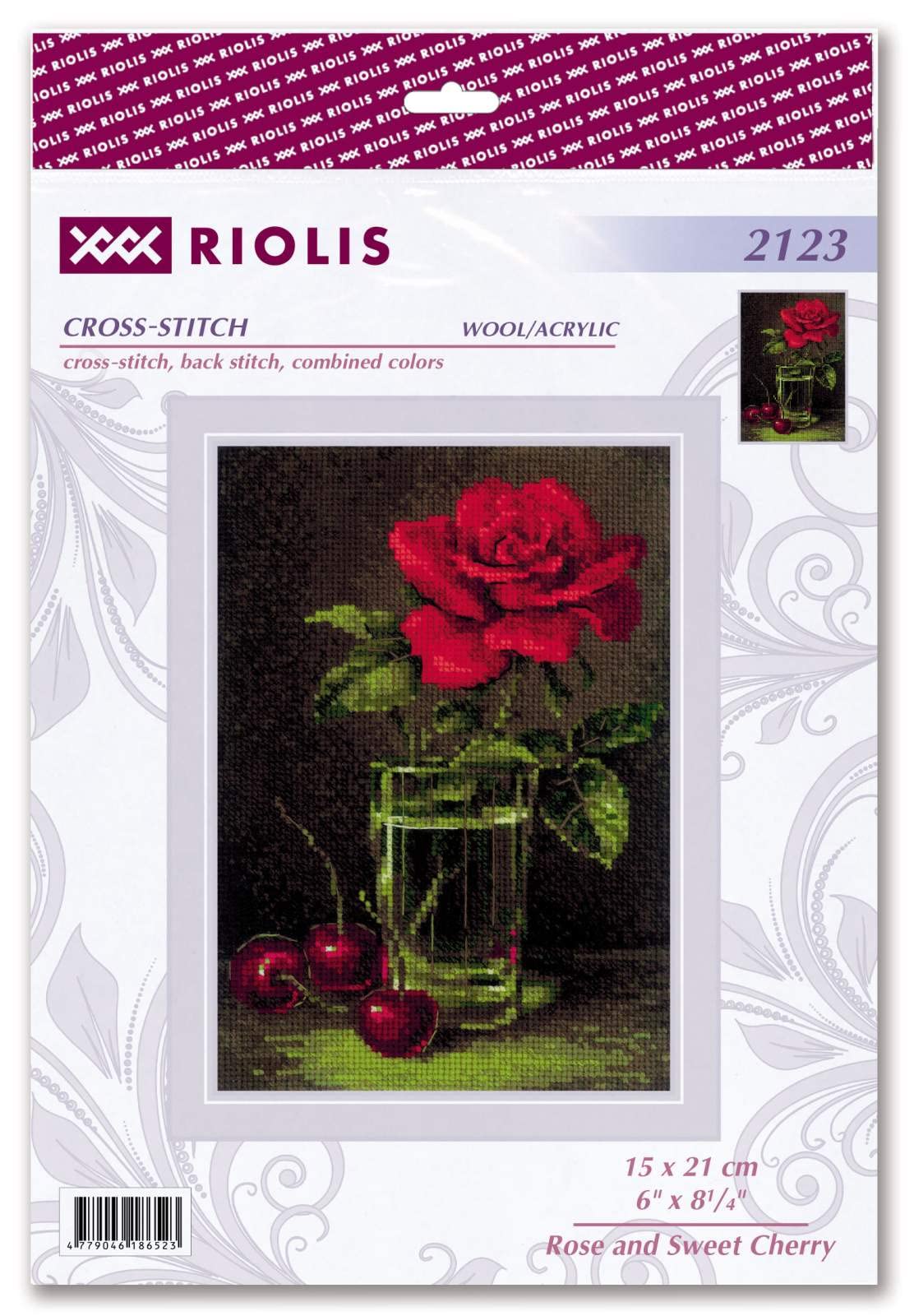 Kit de point de croix RIOLIS 2123 Rose et cerise douce, kit