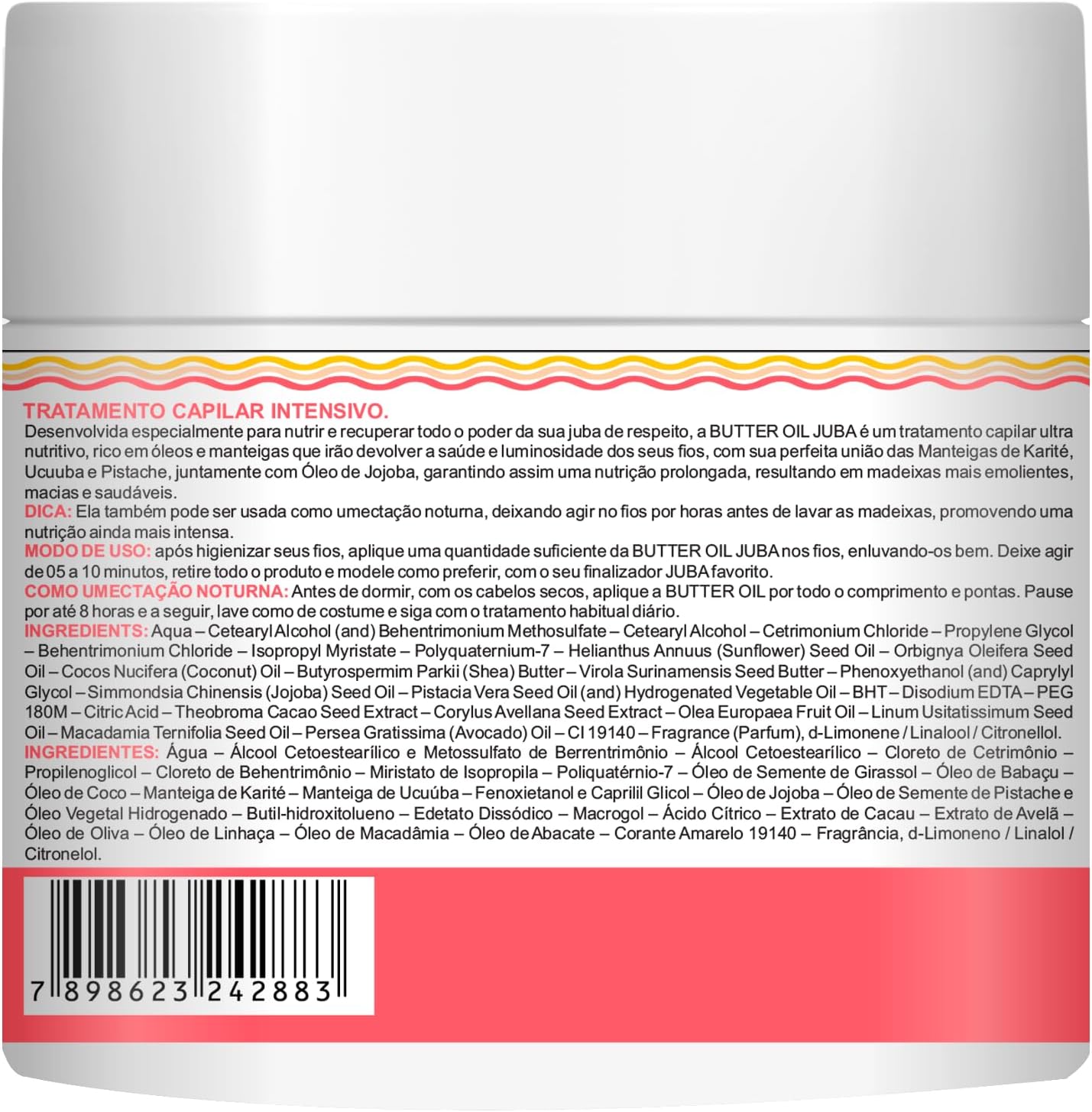 Widi Care Máscara de Tratamento Nutrição Juba Butter Oil 500g