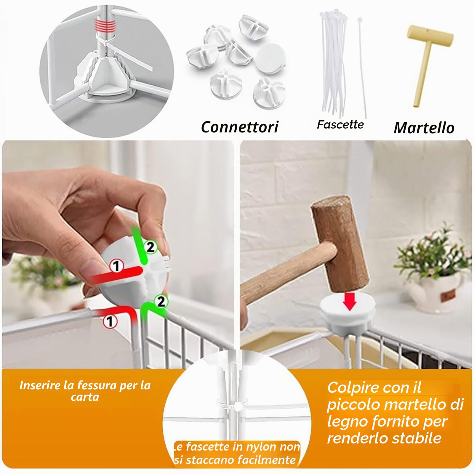 EsEntL Gabbie per Gatti di Grandi Dimensioni da Interno, Box Fai-da-Te Con Lettiera, Cuccia Staccabile in Filo Metallico Semi-Chiuso, Recinto per Animali Domestici, Ampio Spazio