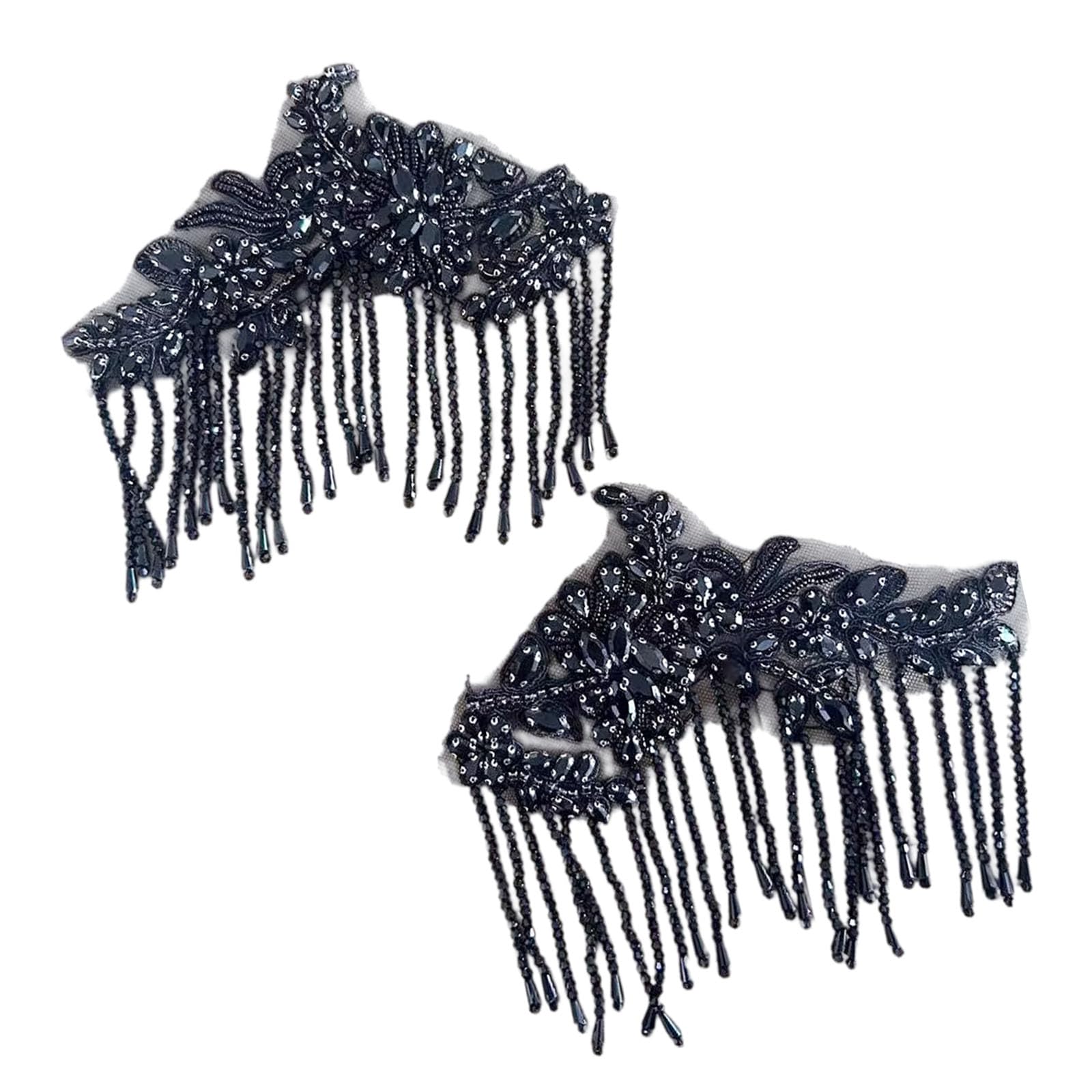 Qusinfc Rhinestones Beaded Fringe for Dress Party Attire Embellishment Party Wear Adornings