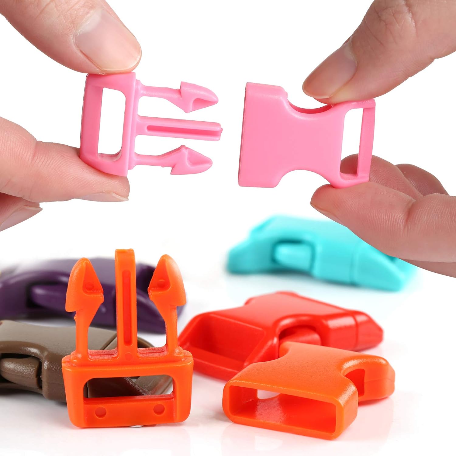LIHAO 60 PCS 12 Colors 5/8" Plastic Quick Side Release Buckle