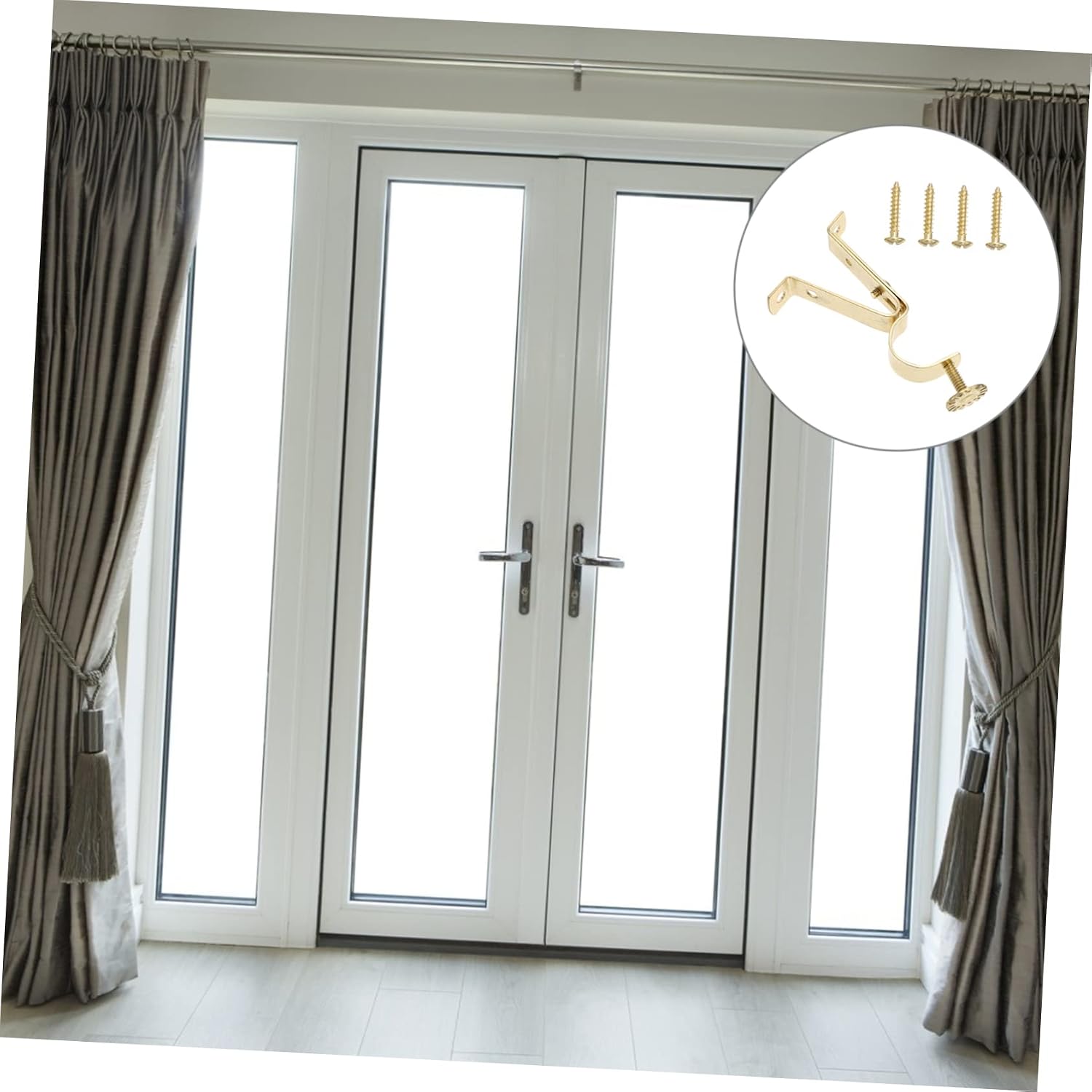 Curtain Rails and Fittings,Curtain Brackets,4pcs Bracket Window Dressing Hardwares Curtains Hooks Clothes Hanging Rack Stand Curtain Rod Hangers Fish Tank Support Frame Steel