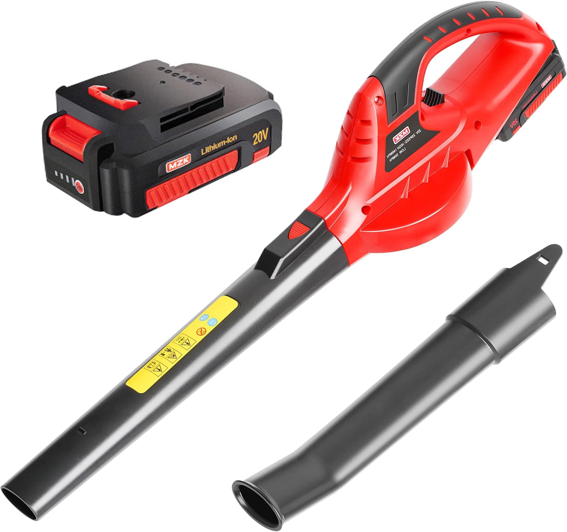 MZK Cordless Leaf Blower,20V Battery Powered Leaf Blower for Lawn Care, Electric Lightweight Mini Leaf Blower(Battery & Charger Included)