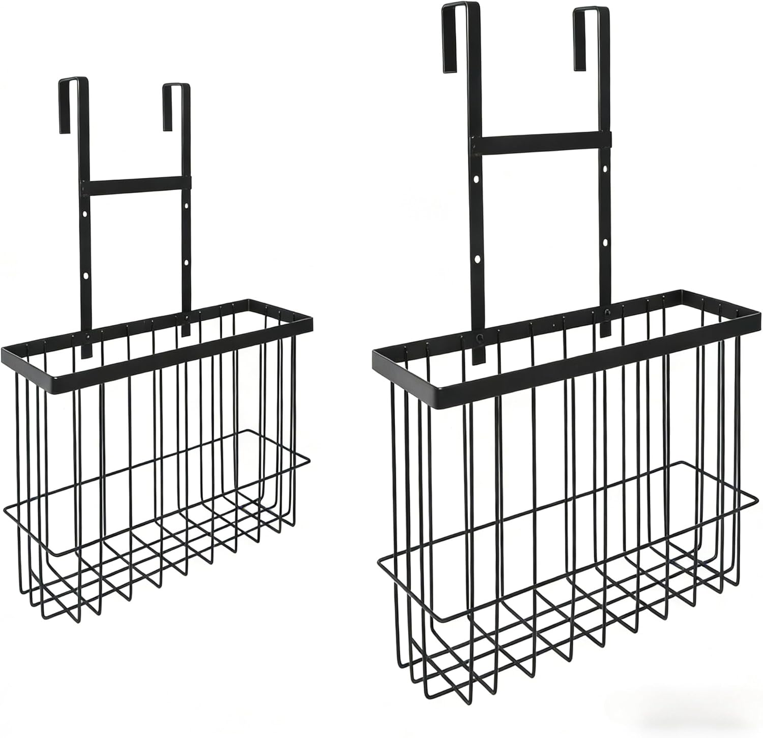 2 Pack Cabinet Door Organizer, Houseware Over the Cabinet Door Organizer, Kitchen Aluminum Foil Organizers for Cutting Board, Baking Sheet, Foil, Plastic Wrap, Kitchen Organizers and Storage, Black