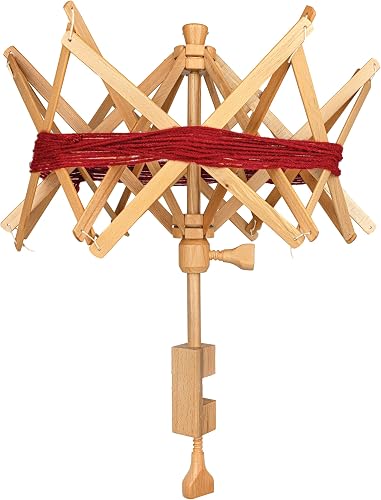 Wooden Yarn Umbrella Swift Winder - Rosewood Yarn Skein Holder - Yarn Swift Winder for Crocheting & Knitting (Beachwood Umbrella Swift)