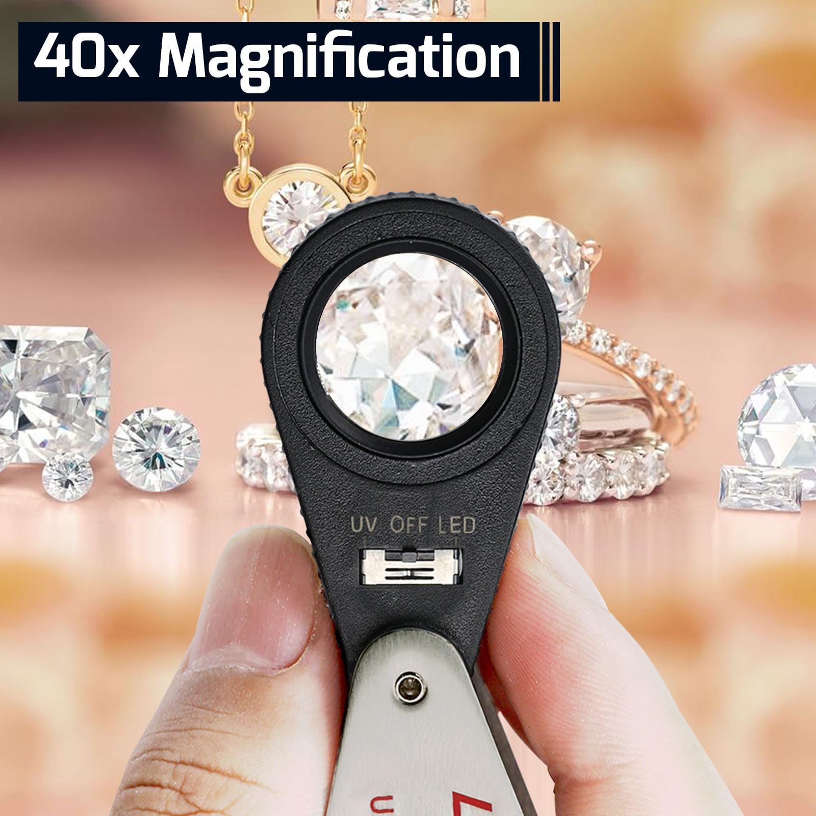 Illuminated Jewelers Loupe Magnifier 40x - Image 2