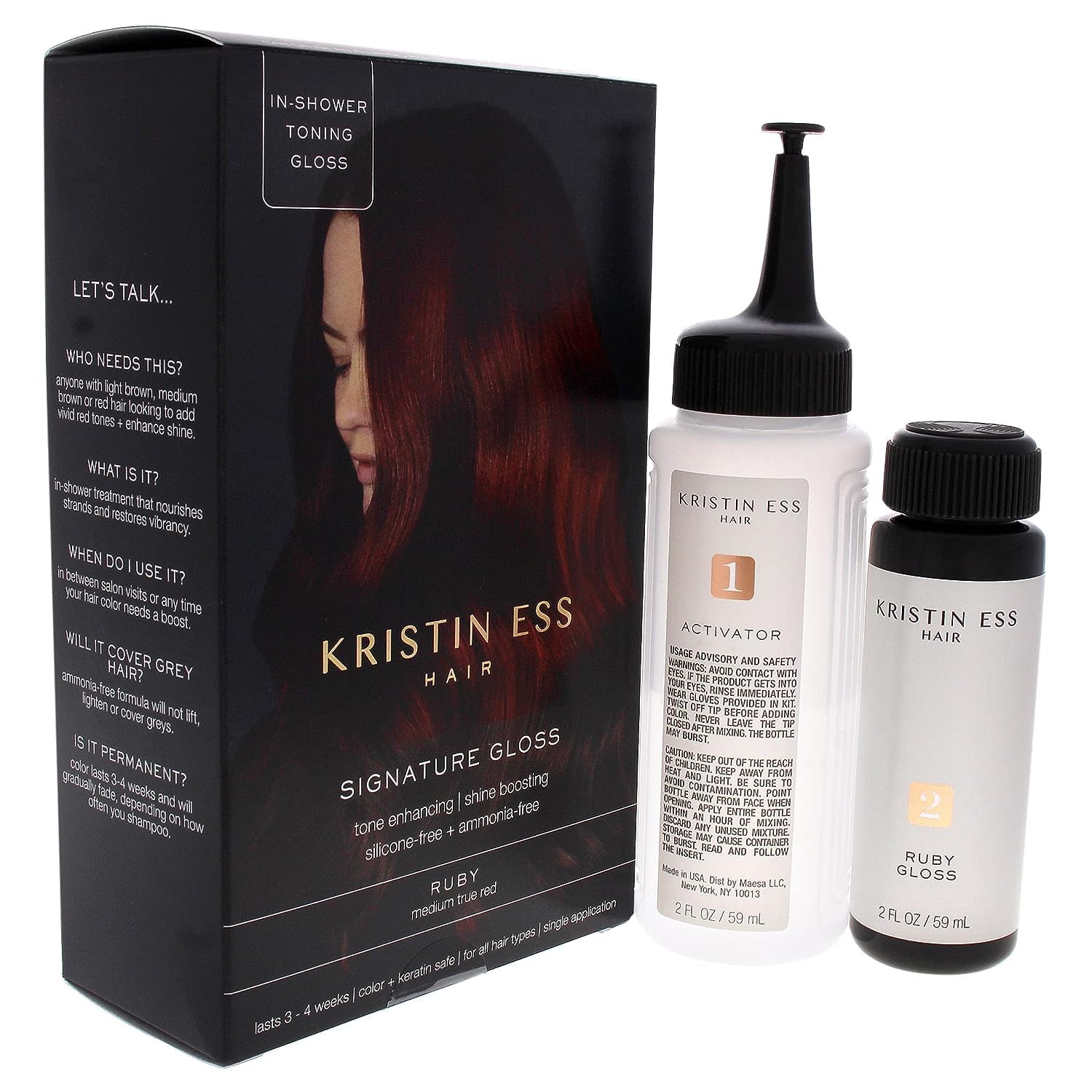 Kristin Ess The One Signature Hair Gloss - Ruby: Medium True Red (Pack of 2)
