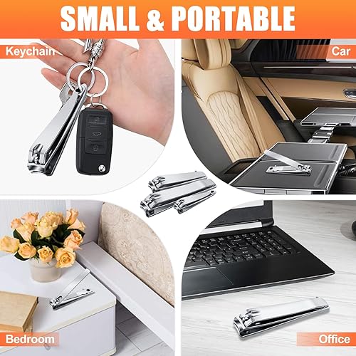 Miniatura 7 de DRMODE - Cortaúñas de dedos para adultos, paquete de 8 cortaúñas a granel para hombres y mujeres, de acero inoxidable afilado, de viaje, mini