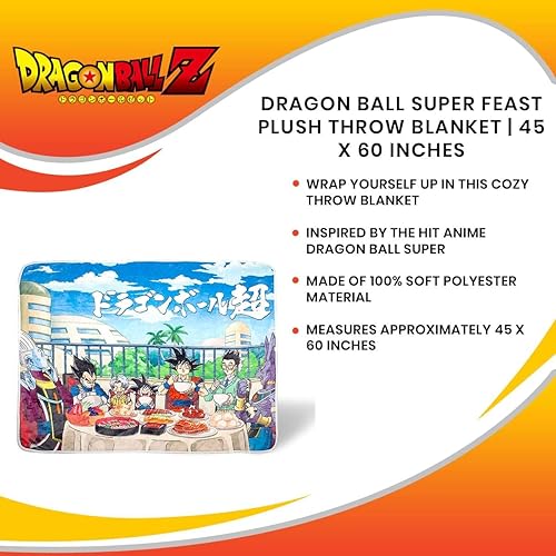 Miniatura 7 de Dragon Ball Super Feast - Manta de felpa  Manta de forro polar súper suave, acogedora funda de sherpa para sofá y cama, decoración del hogar,