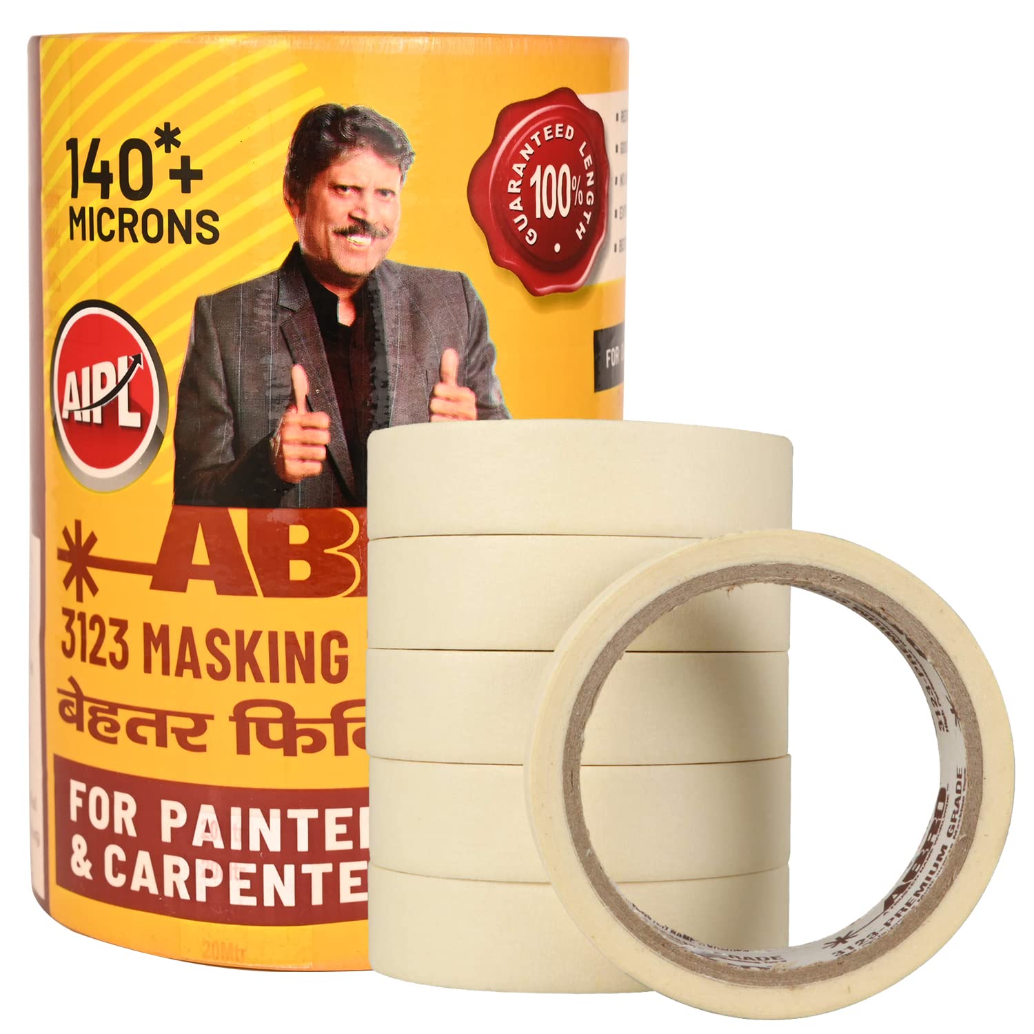 ABRO 3123 Multipurpose White Self Adhesive Masking Tape Roll for Automotive, Crafts, Sealing, Labeling, Office and Industry Supplies (24mm x 20mtr, 6 Tape in a Roll, 2 PCS) (B07VGJQP2M) Amazon Price History, Amazon Price Tracker