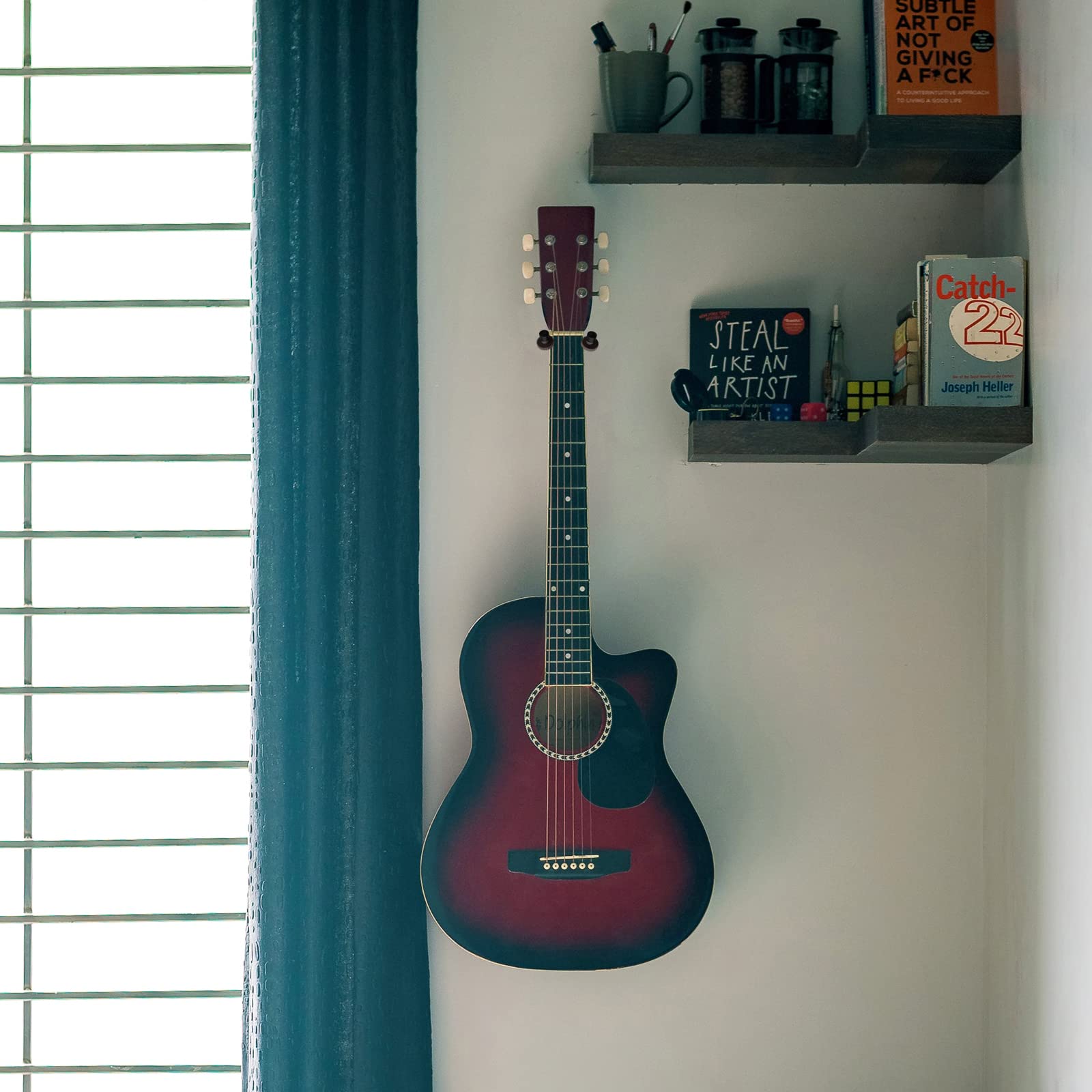 Musiin Guitar Wall Mount, Guitar Holder Wall Stand, U Shape Wall Hanger for Acoustic and Electric Guitar Bass, Ukulele, Banjo, Mandolin - Image 4
