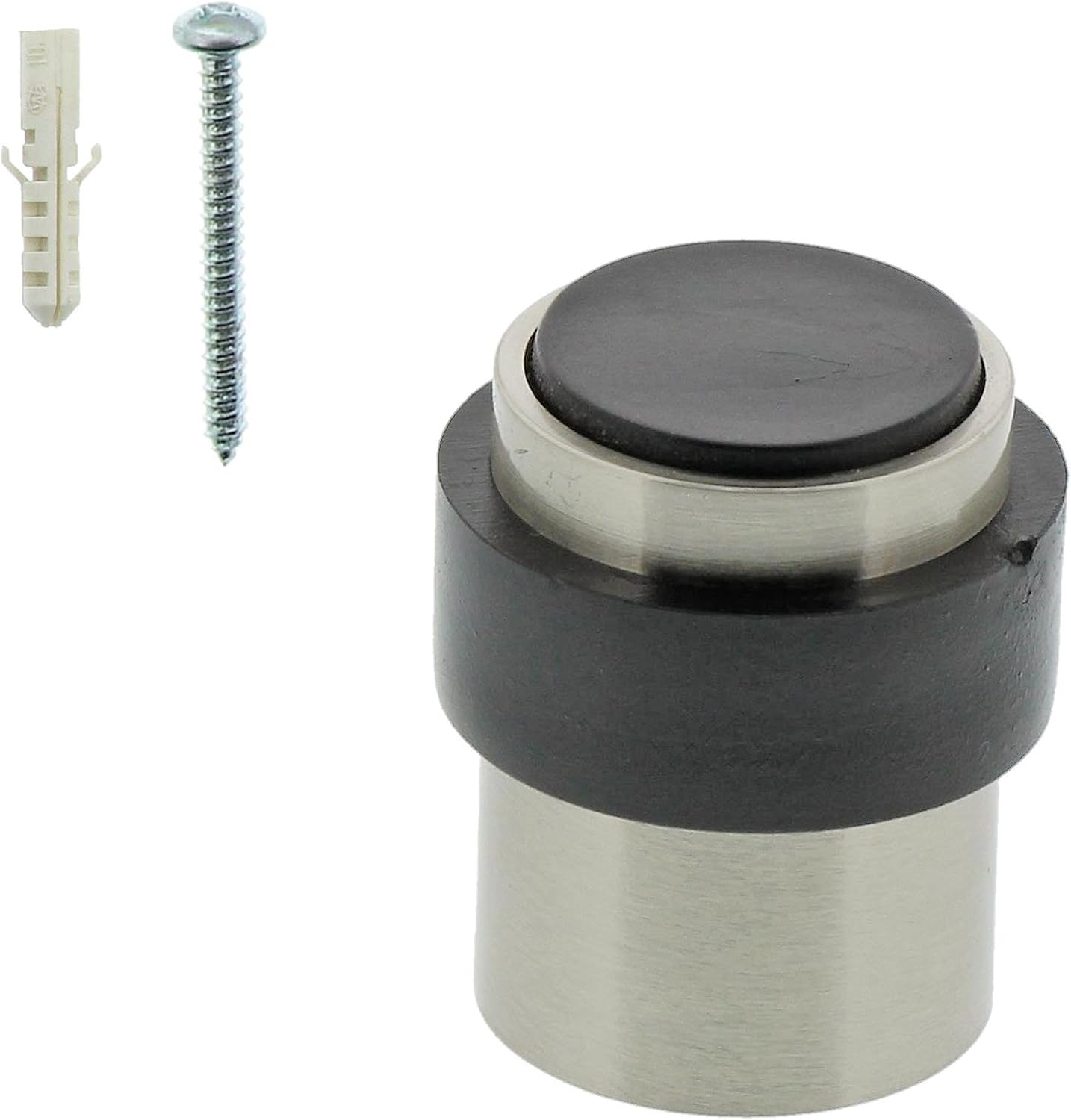 Burg-Wächter TWB 2230 Ni SB Door Stop for Wall and Floor Fixing, Grey