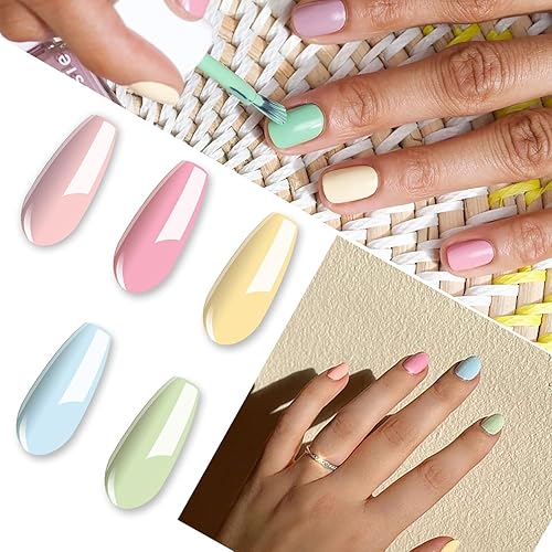 Miniatura 2 de Vishine Juego de esmaltes de uñas de la serie Macaron, melocotón, rosa, azul, verde, amarillo, barniz LED UV, colección de salón de bricolaje