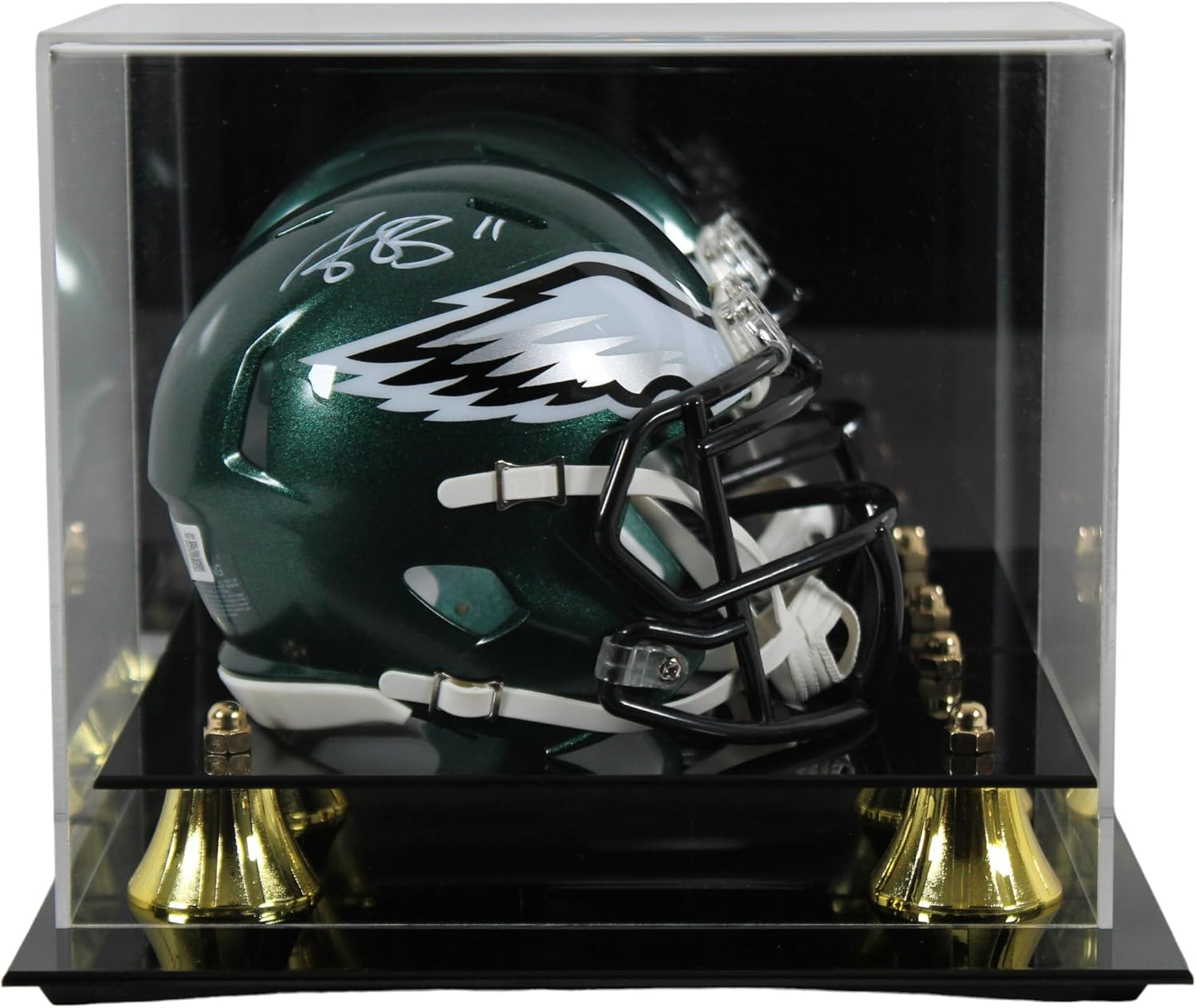 Eagles A.J. Brown Authentic Signed Speed Mini Helmet W/Case BAS Witnessed
