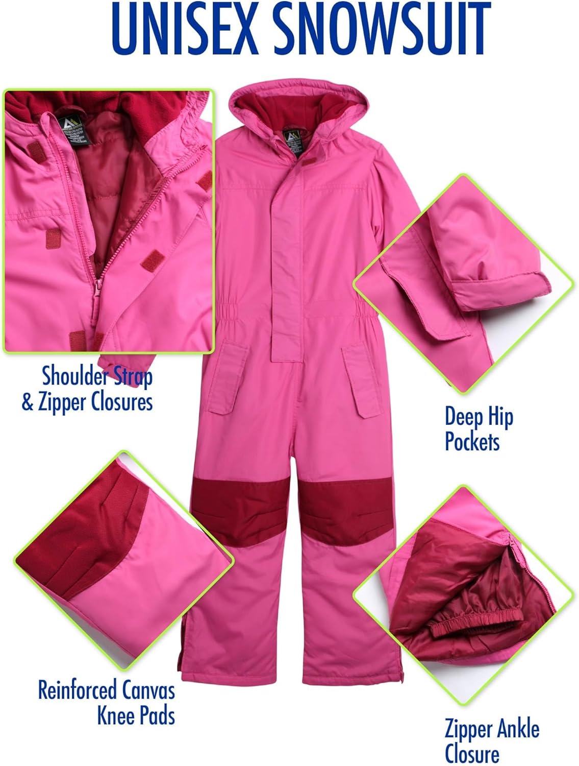 Kids Snow Suit - Toddler Girls and Boys Snowsuit One Piece Waterproof Insulated Winter Jumpsuit Coveralls (2T-14) - Image 2