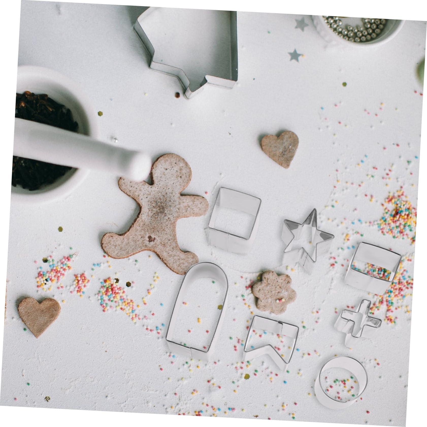 TOPBATHY 3 Sätze Werkzeuge Zum Backen Von Weihnachten Ausstechform Kuchenbrett Cracker-ausstecher Backen Ausstecher Weihnachtsausstecher Plätzchen Kekspresse Kekse Silver Rostfreier Stahl